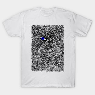 Blue Evil Eye in Feather Mystic Pattern T-Shirt